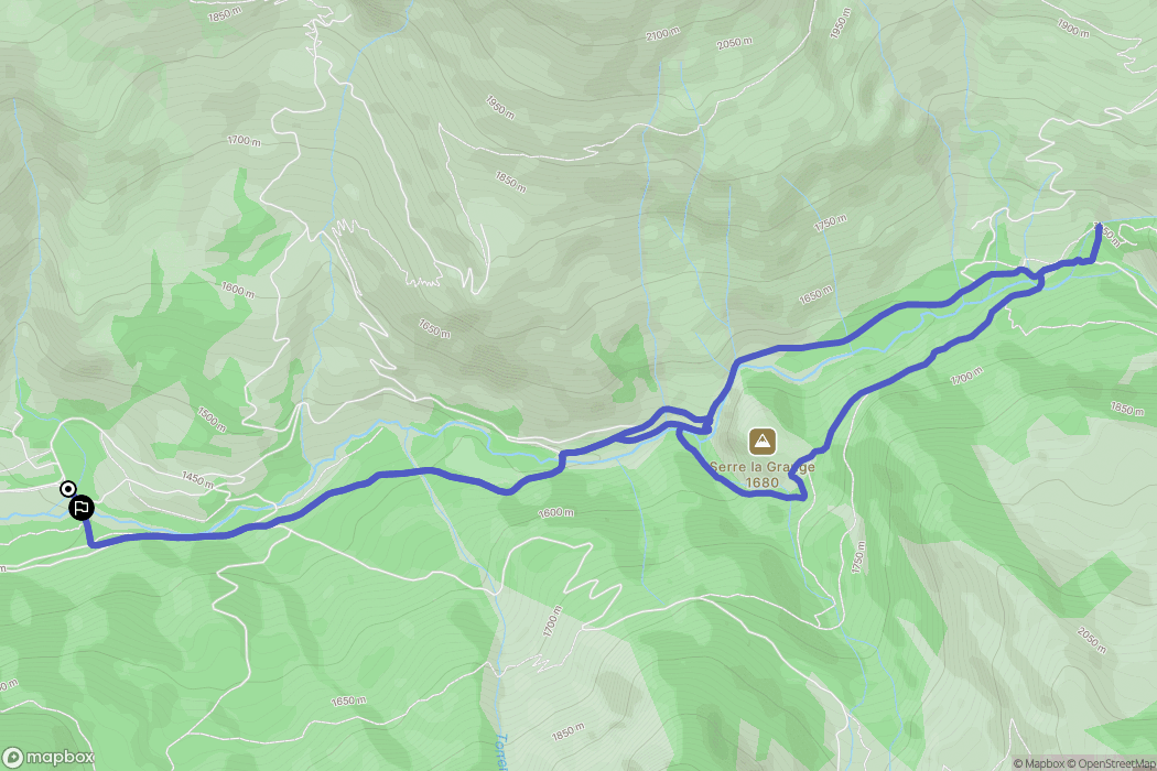 Ancelle : carte du parcours de randonnée - France
