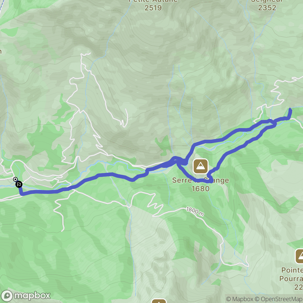 Ancelle : carte du parcours de randonnée - France