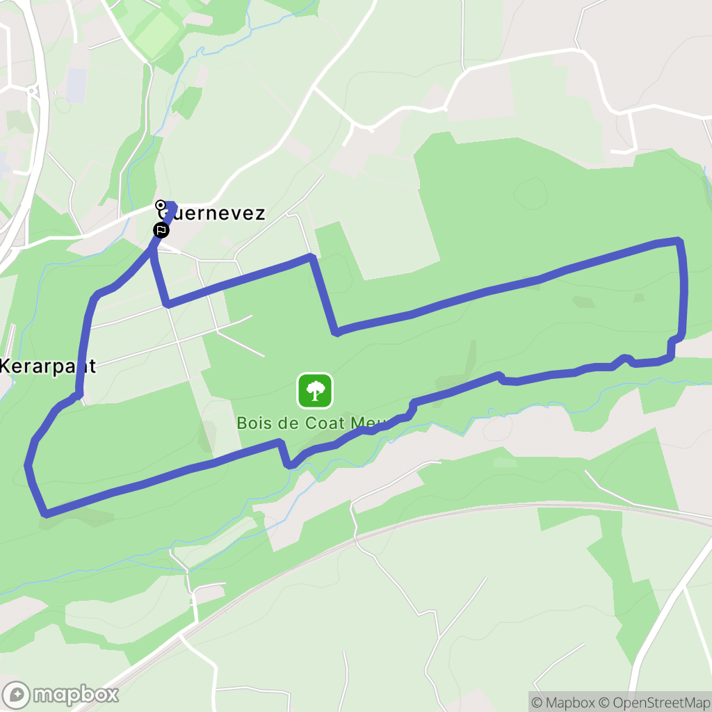 Landivisiau : carte du parcours de randonnée - France
