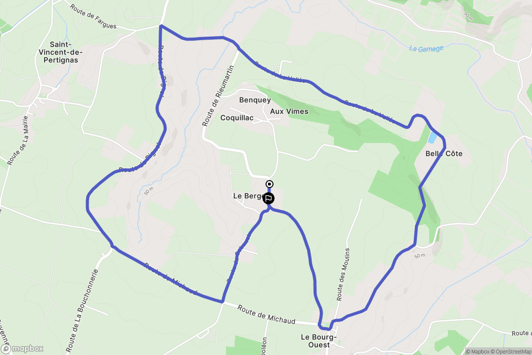 Mérignas : carte du parcours de randonnée - France