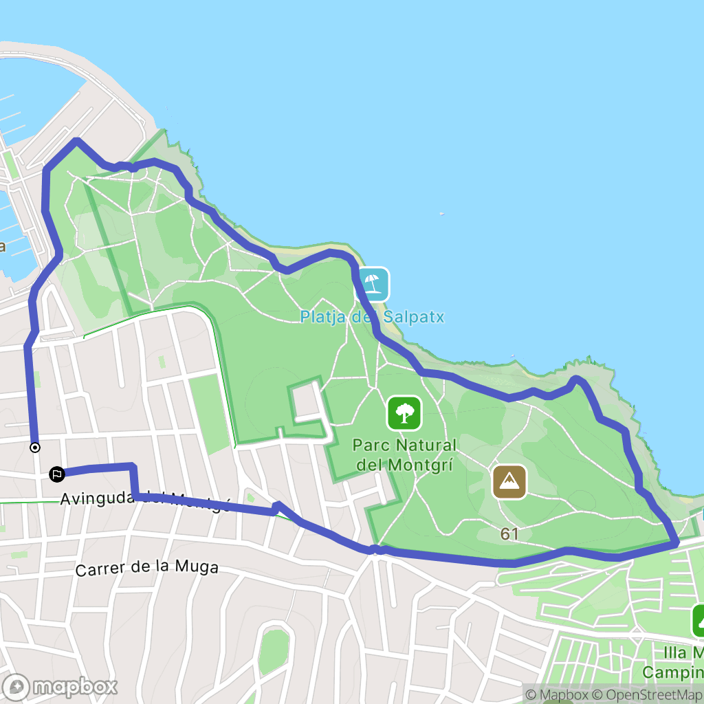 L'Escala : carte du parcours de randonnée - Spain