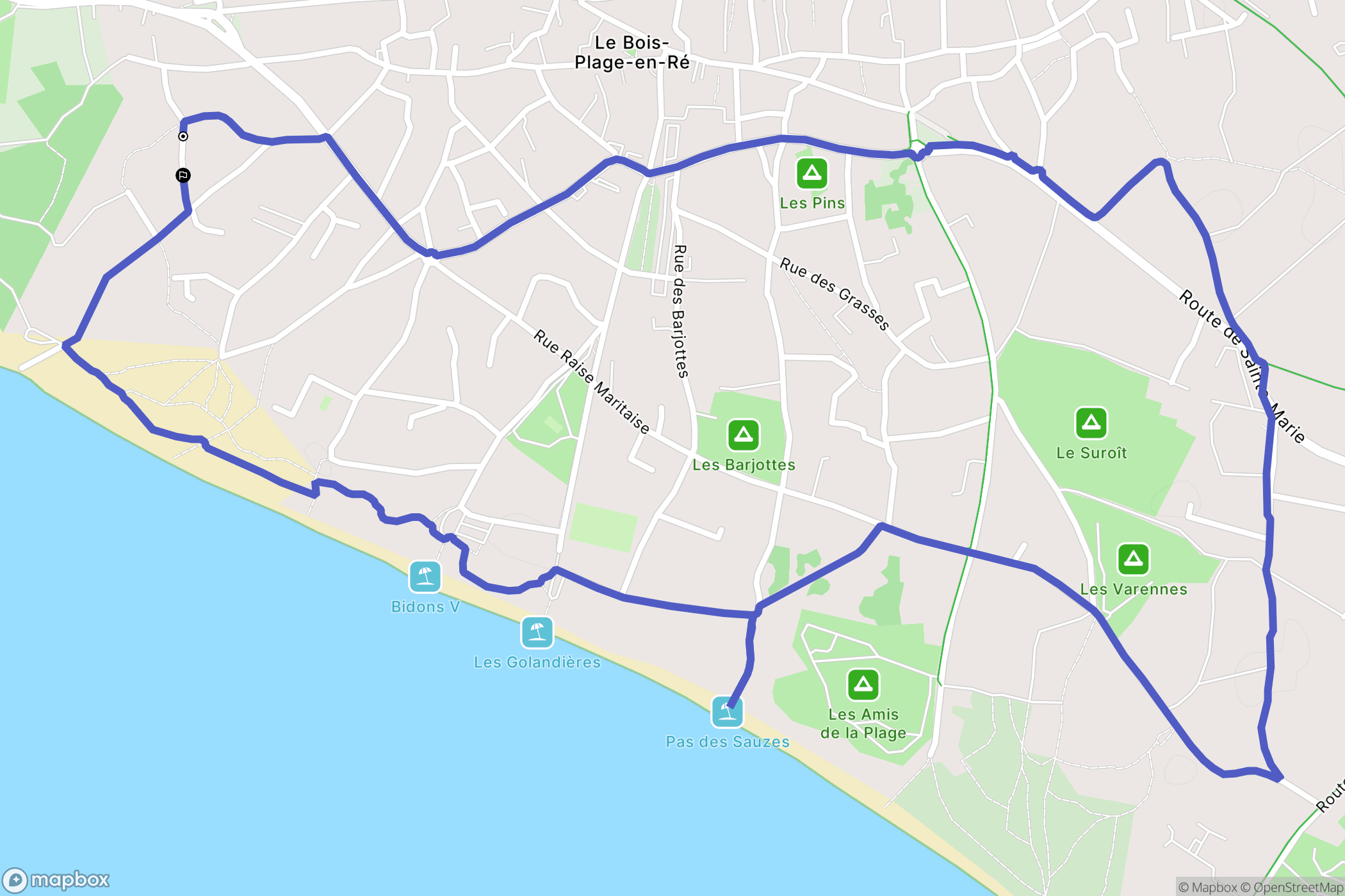 Le Bois-Plage-en-Ré : carte du parcours de randonnée - France
