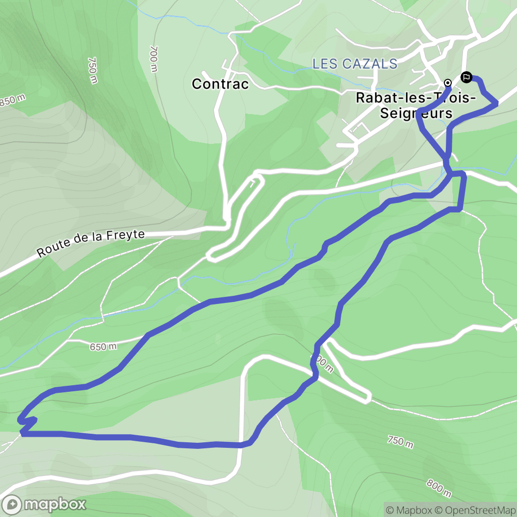 Rabat-les-Trois-Seigneurs : carte du parcours de randonnée - France