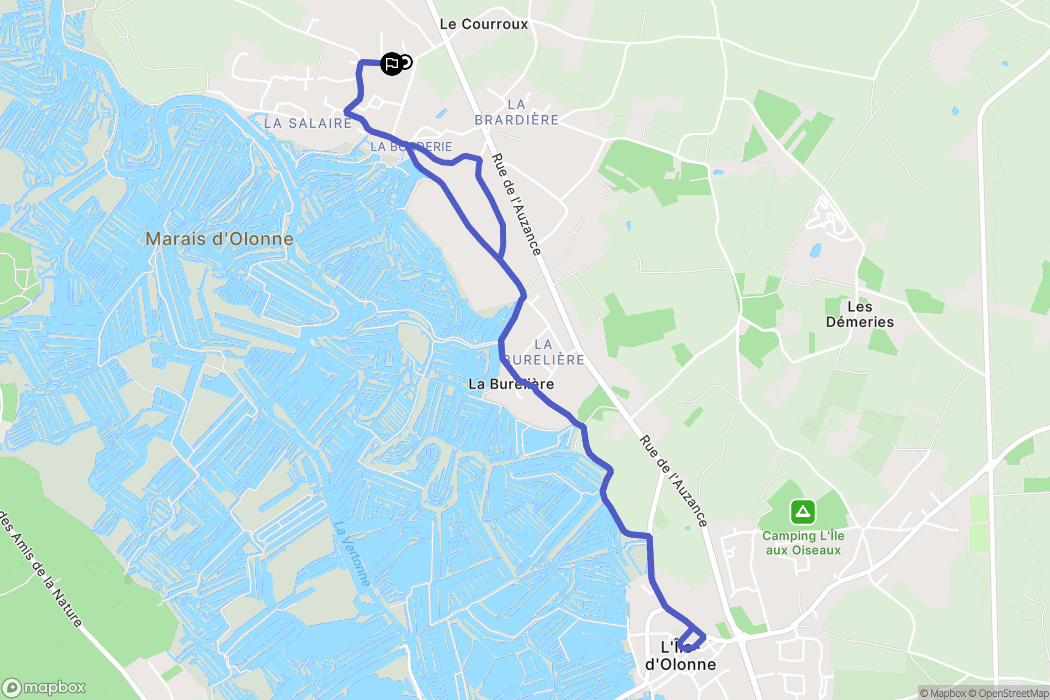 L'Île-d'Olonne : carte du parcours de randonnée - France