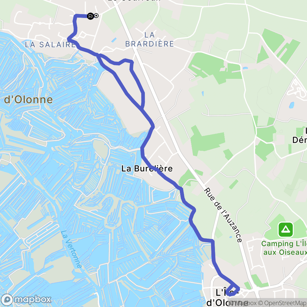 L'Île-d'Olonne : carte du parcours de randonnée - France