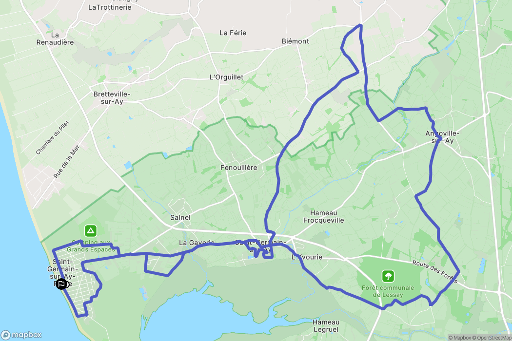 Saint-Germain-sur-Ay : carte du parcours de randonnée - France