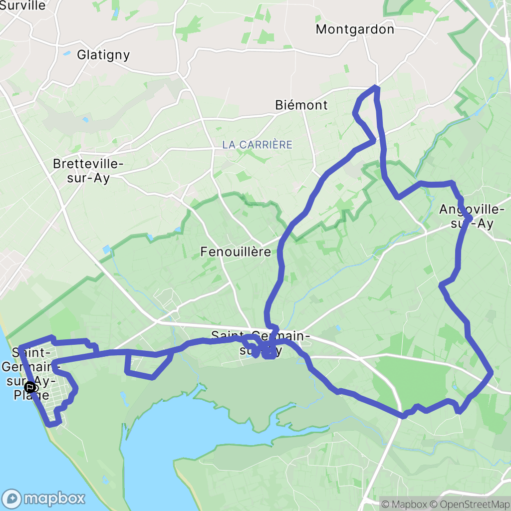Saint-Germain-sur-Ay : carte du parcours de randonnée - France
