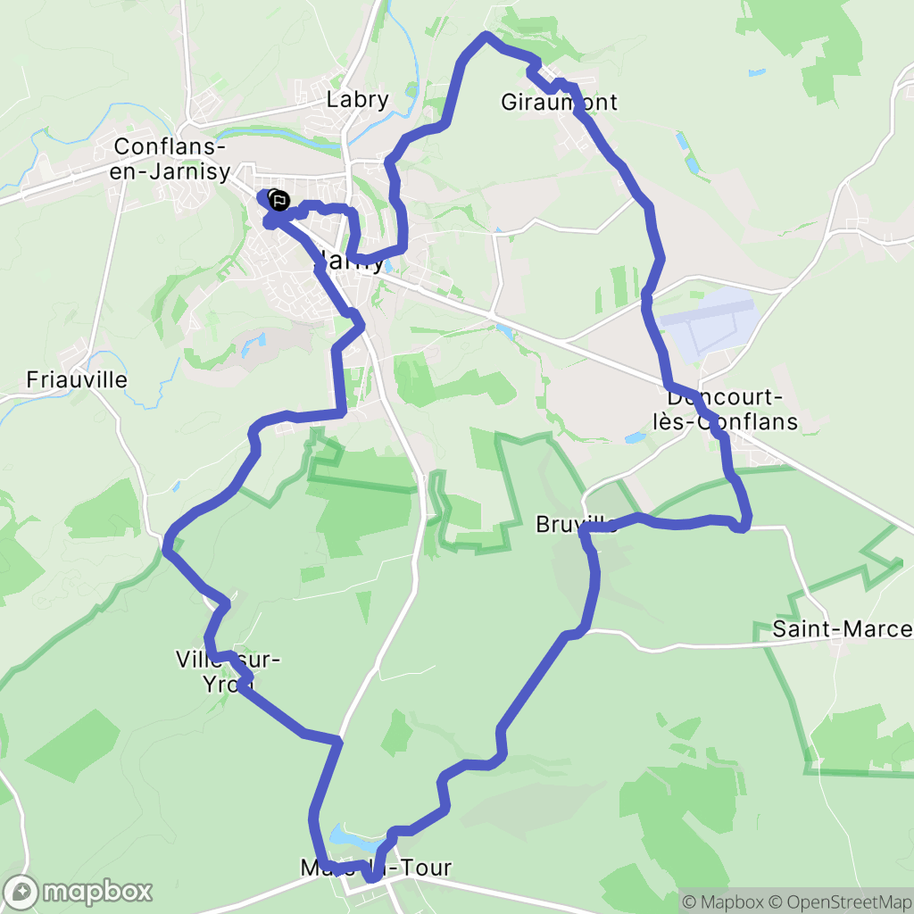 Jarny : carte du parcours de randonnée - France