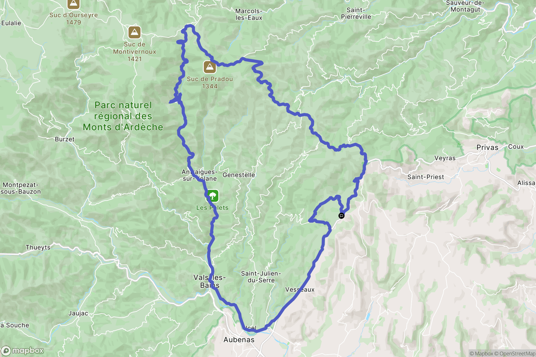 Saint-Étienne-de-Boulogne : carte du parcours de randonnée - France