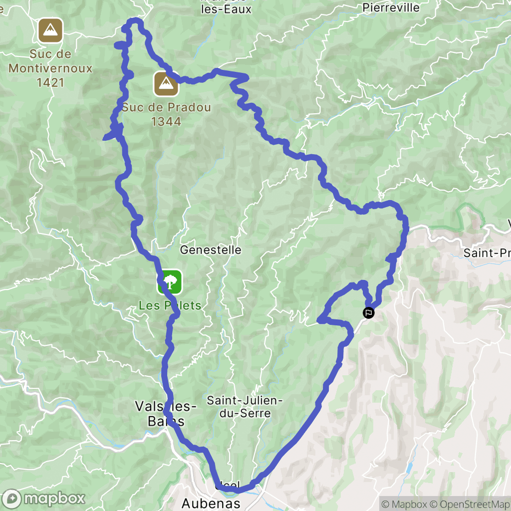 Saint-Étienne-de-Boulogne : carte du parcours de randonnée - France