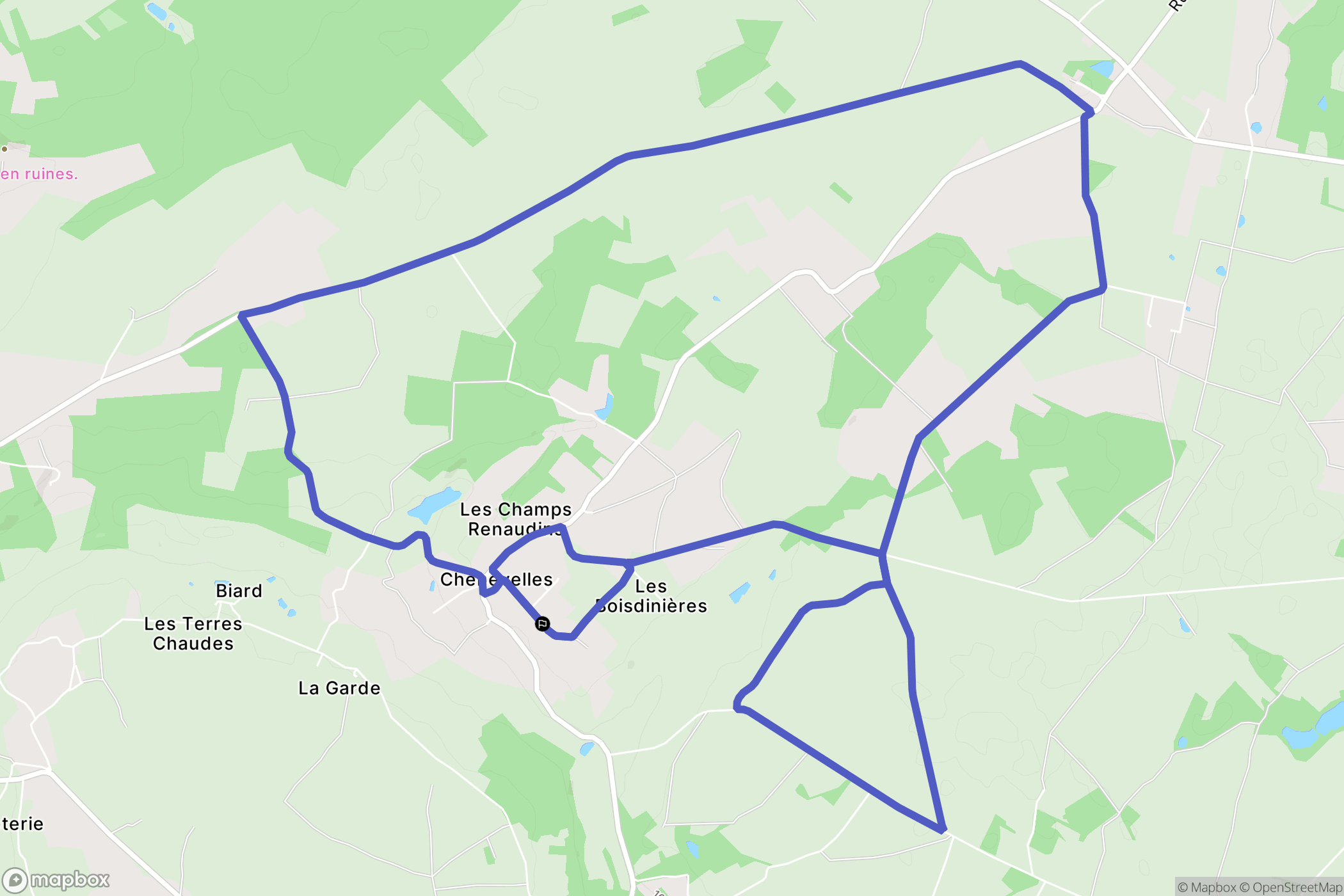 Chenevelles : carte du parcours de randonnée - France