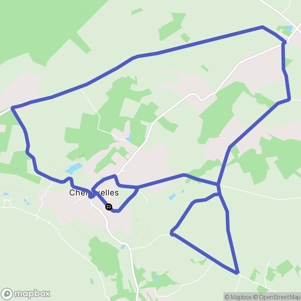 Chenevelles : carte du parcours de randonnée - France