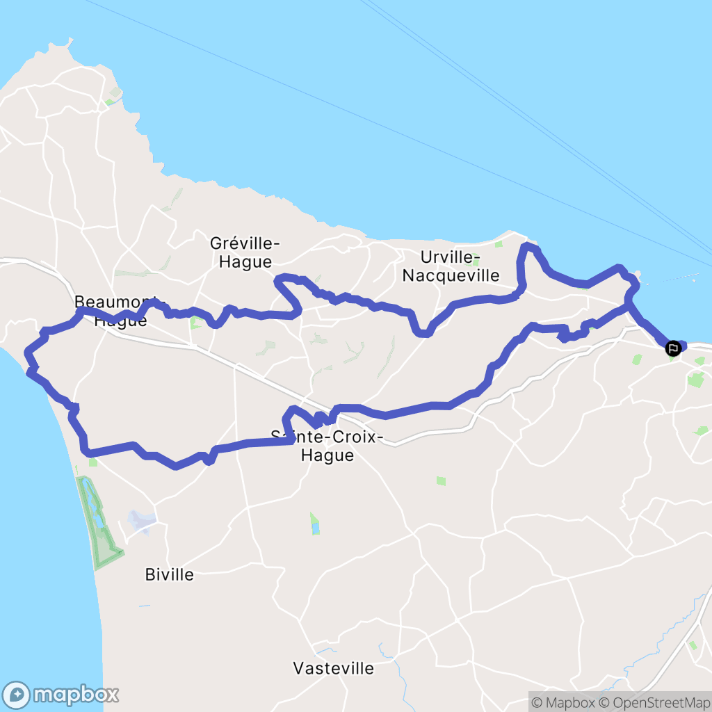 Cherbourg-en-Cotentin : carte du parcours de randonnée - France