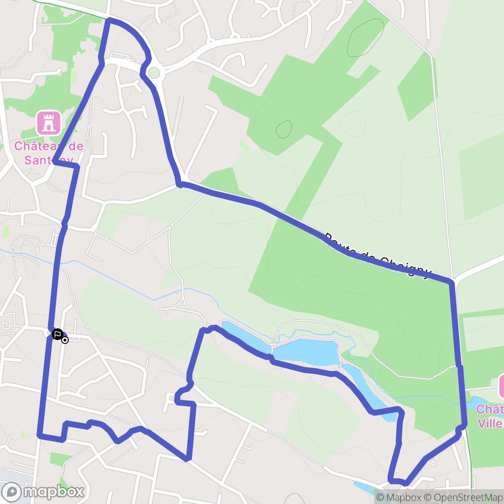 Santeny : carte du parcours de randonnée - France