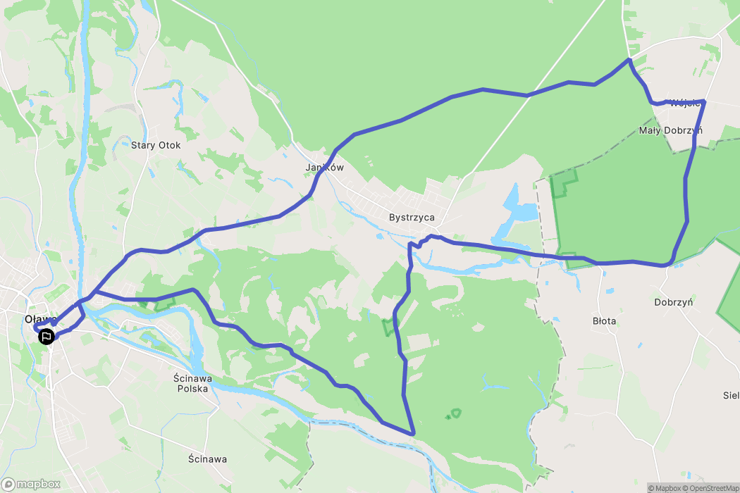 Oława: mapa trasy - Poland