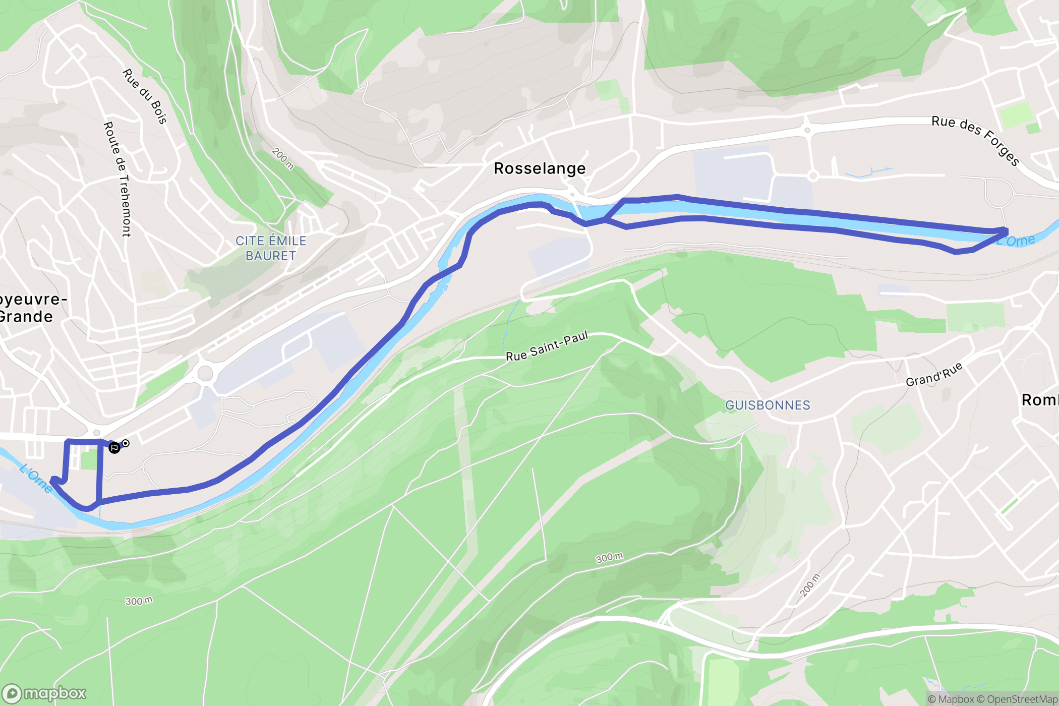 Moyeuvre-Grande : carte du parcours de randonnée - France