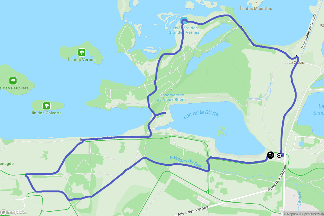 Décines-Charpieu : carte du parcours de randonnée - France
