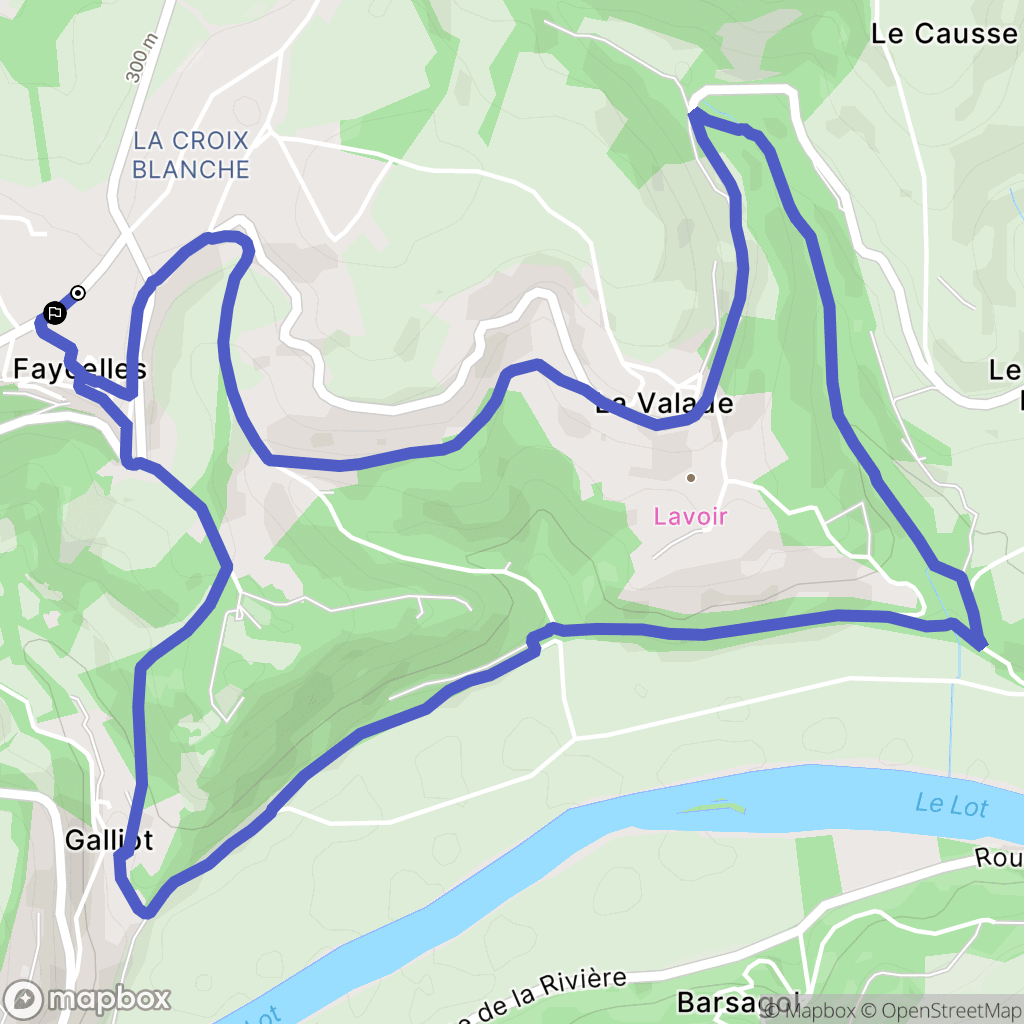 Faycelles : carte du parcours de randonnée - France