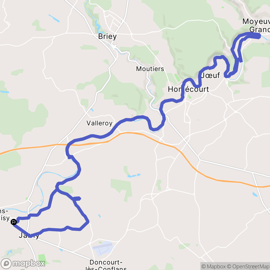 Jarny : carte du parcours de randonnée - France