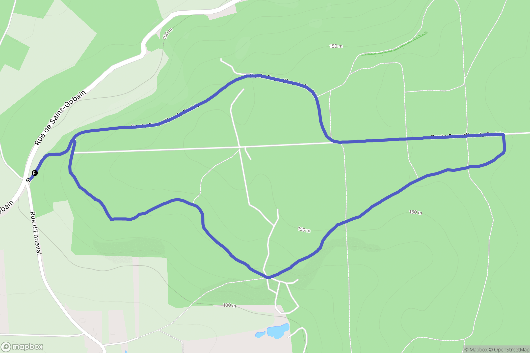 Barisis-aux-Bois : carte du parcours de randonnée - France