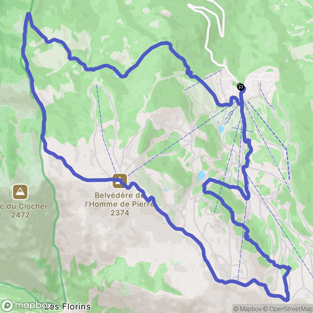 Risoul : carte du parcours de randonnée - France