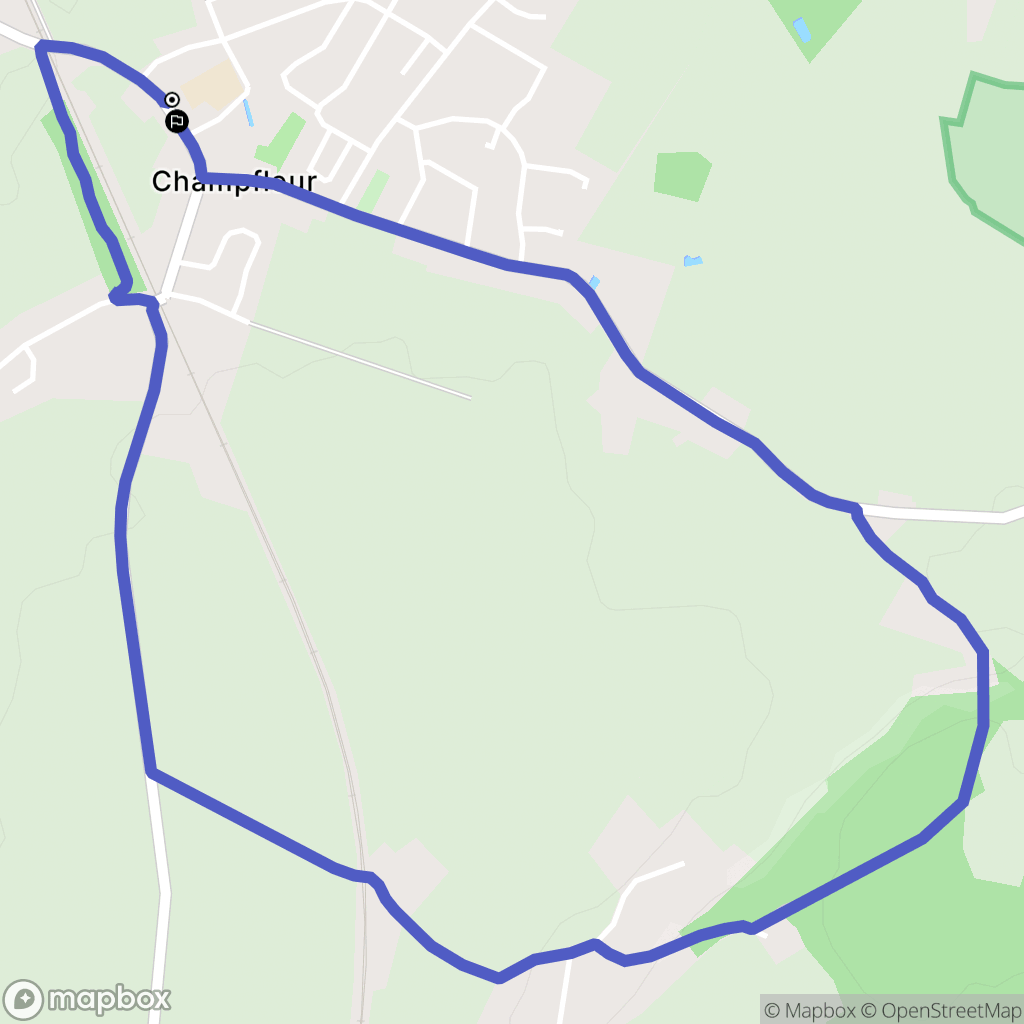 Champfleur : carte du parcours de randonnée - France
