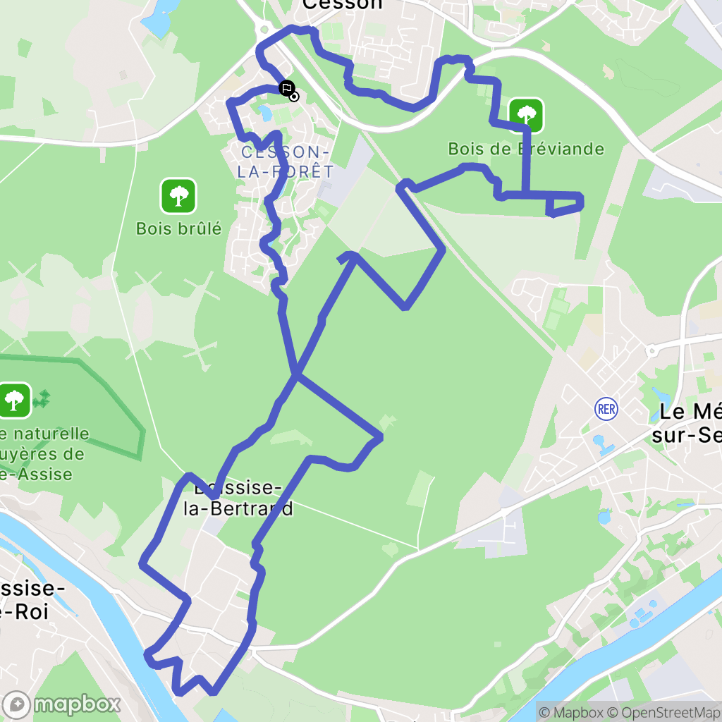 Cesson : carte du parcours de randonnée - France