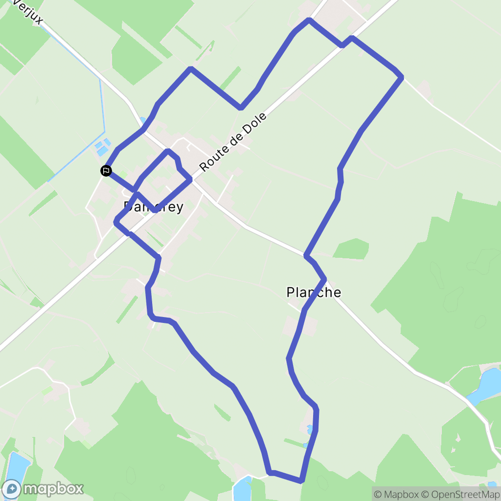 Damerey : carte du parcours de randonnée - France