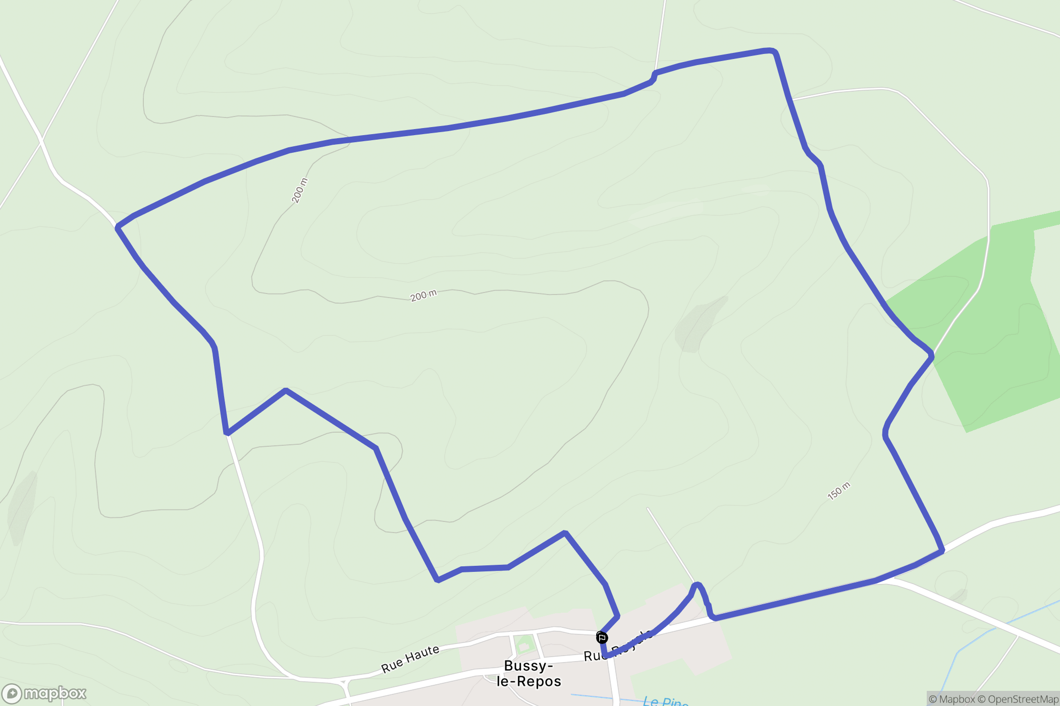 Bussy-le-Repos : carte du parcours de randonnée - France