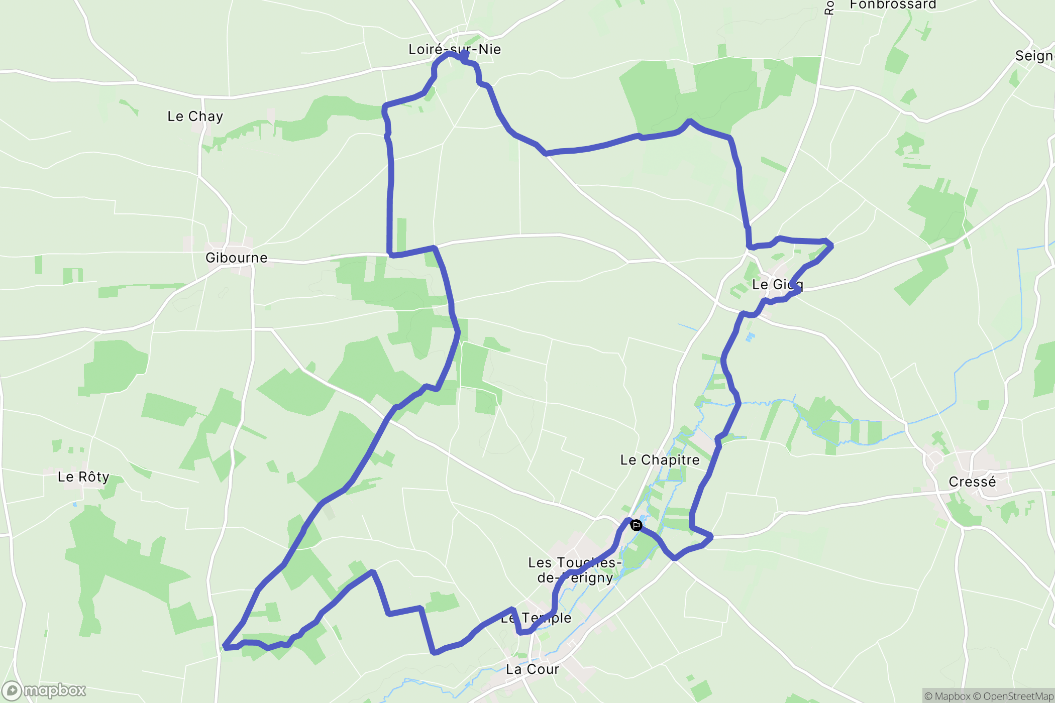 Les Touches-de-Périgny : carte du parcours de randonnée - France