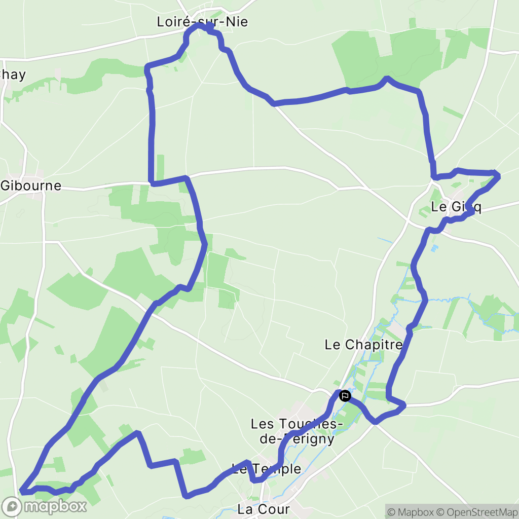 Les Touches-de-Périgny : carte du parcours de randonnée - France