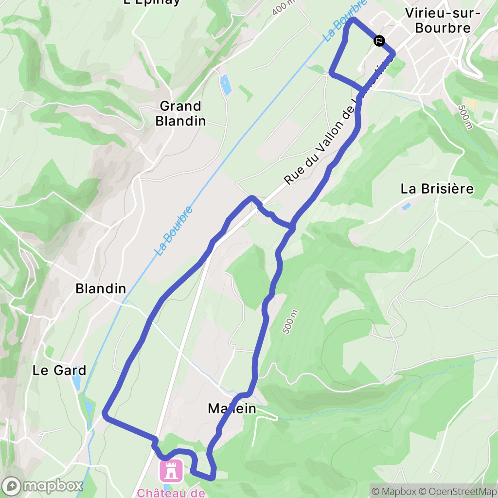 Val-de-Virieu : carte du parcours de randonnée - France
