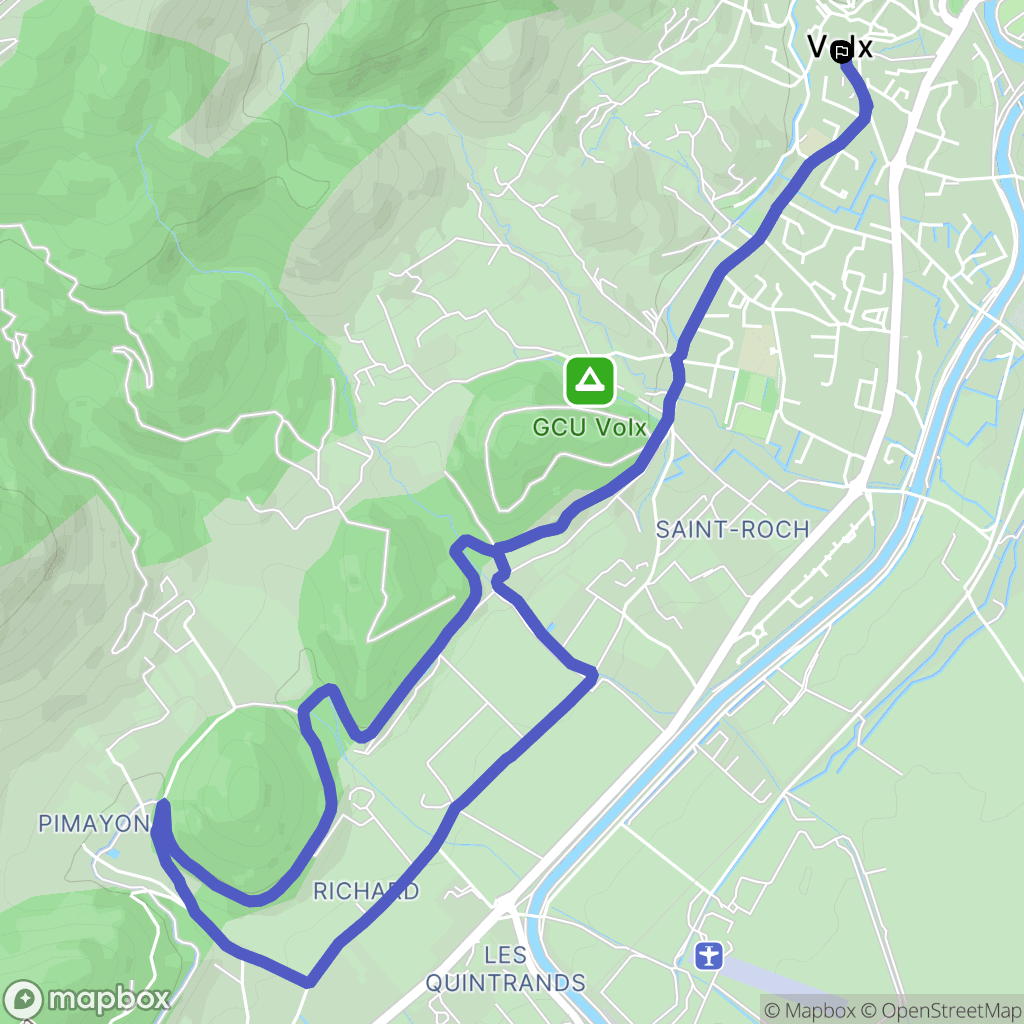 Volx : carte du parcours de randonnée - France