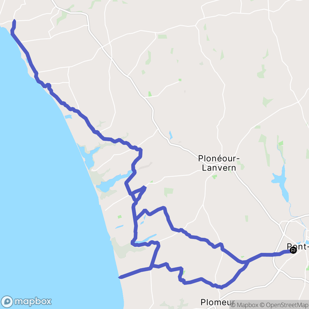 Pont-l'Abbé : carte du parcours de randonnée - France