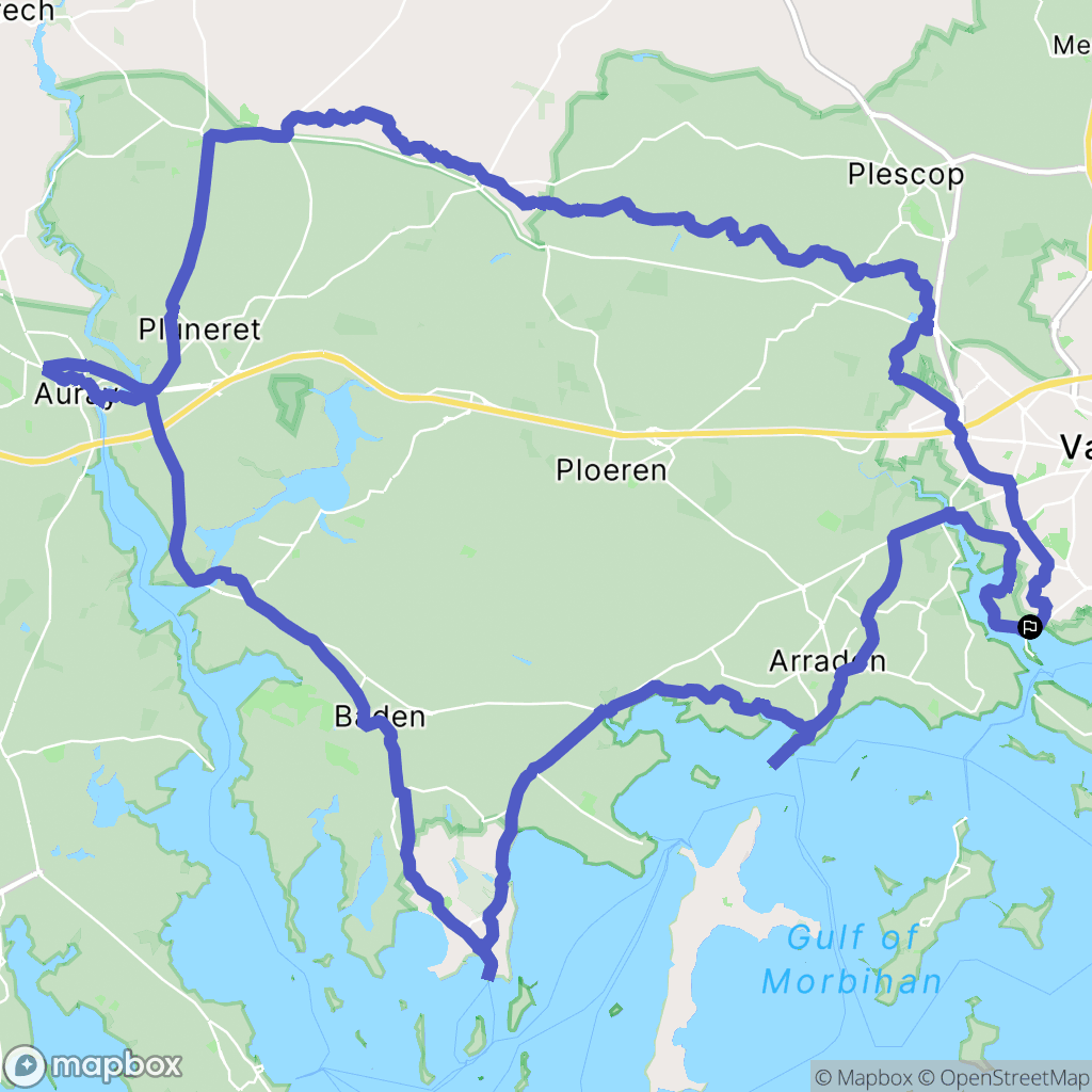Vannes : carte du parcours de randonnée - France