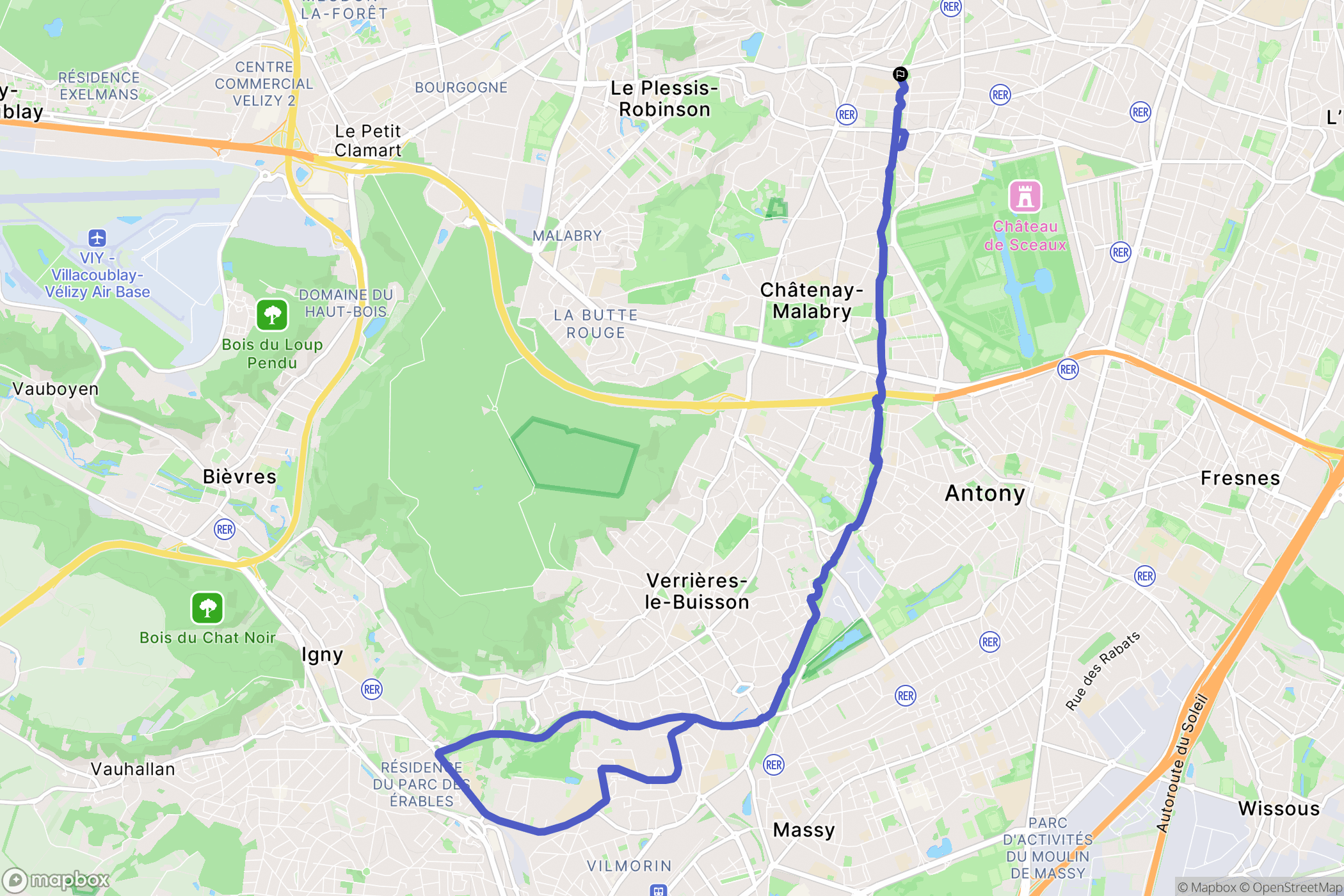 Fontenay-aux-Roses : carte du parcours de randonnée - France