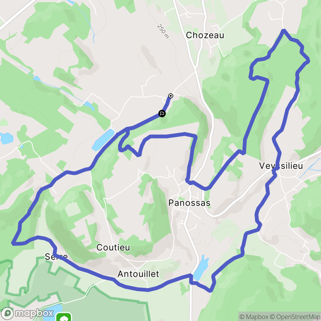 Chozeau : carte du parcours de randonnée - France