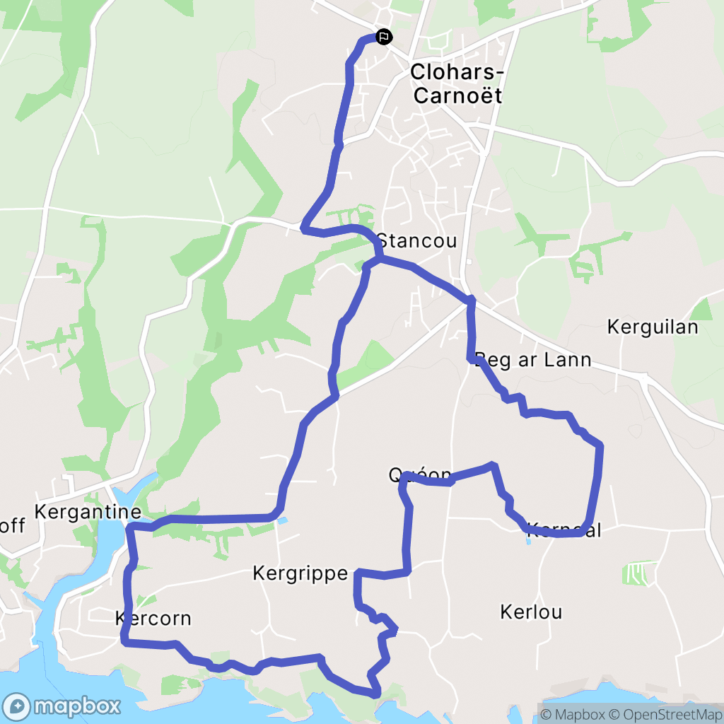 Clohars-Carnoët : carte du parcours de randonnée - France