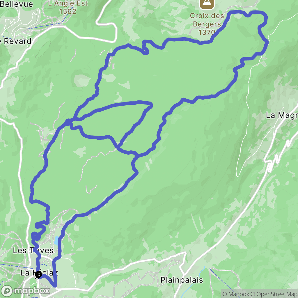Les Déserts : carte du parcours de randonnée - France