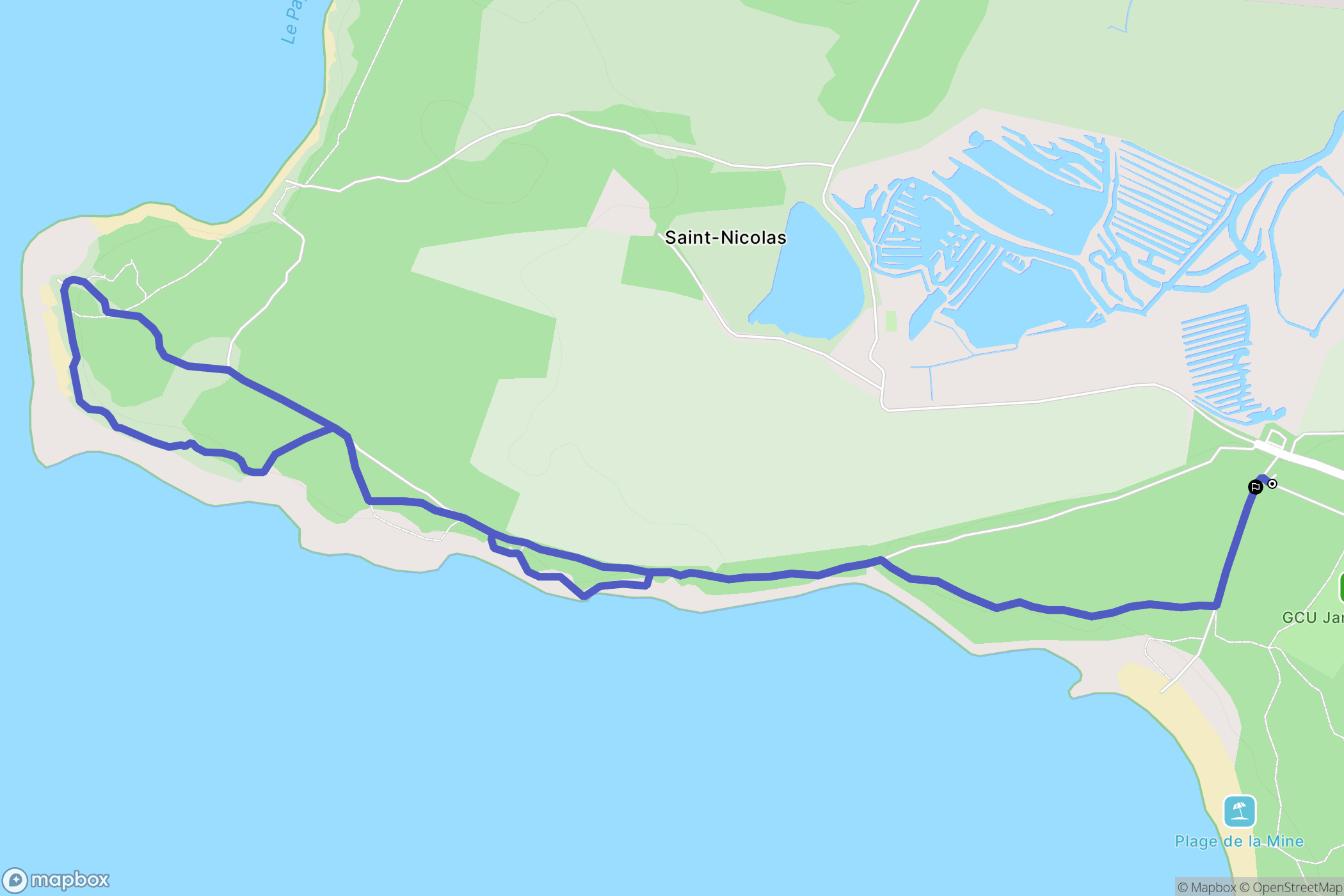Jard-sur-Mer : carte du parcours de randonnée - France