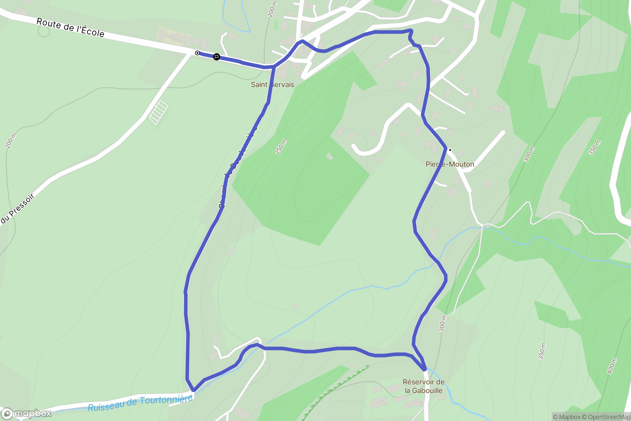 Saint-Gervais : carte du parcours de randonnée - France