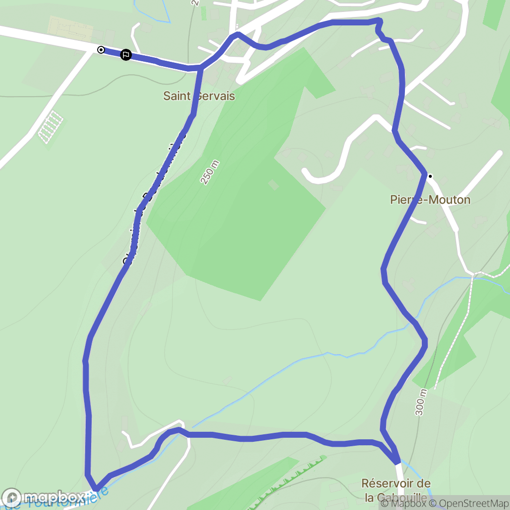 Saint-Gervais : carte du parcours de randonnée - France