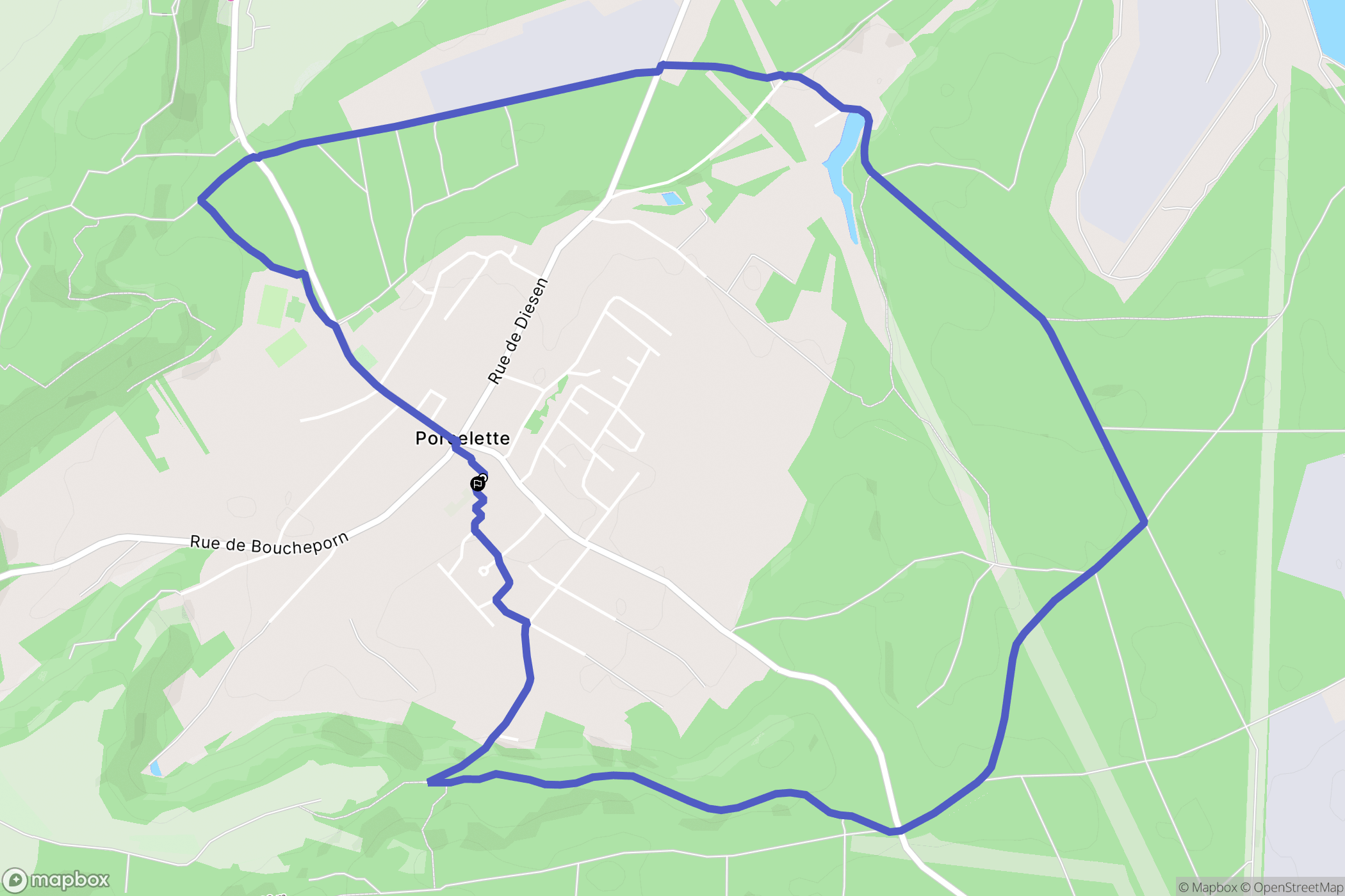 Porcelette : carte du parcours de randonnée - France