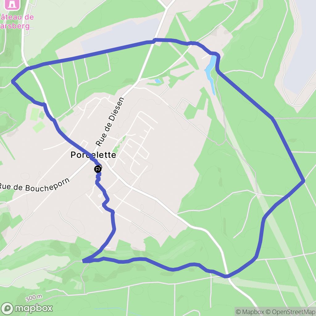 Porcelette : carte du parcours de randonnée - France