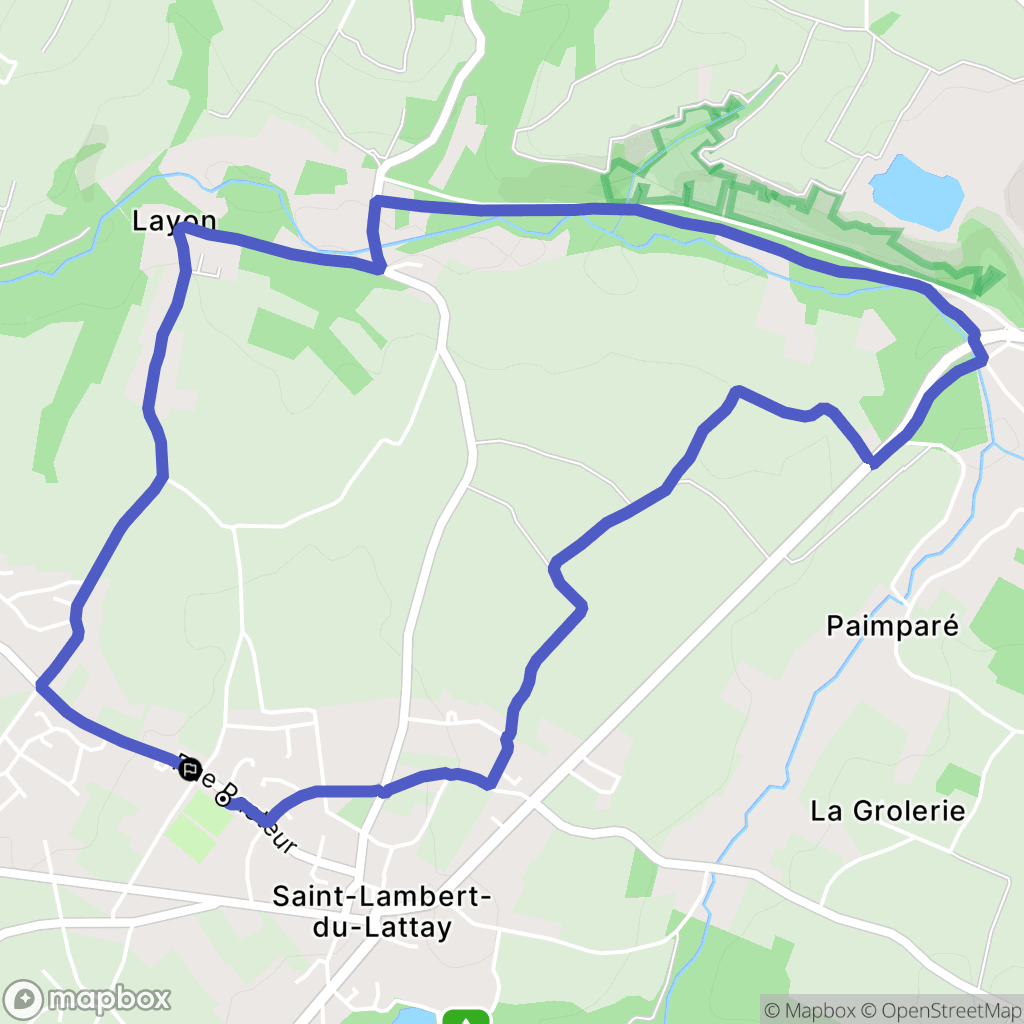Val-du-Layon : carte du parcours de randonnée - France