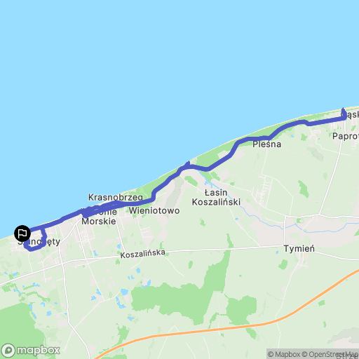 Sianożęty: mapa trasy - Poland