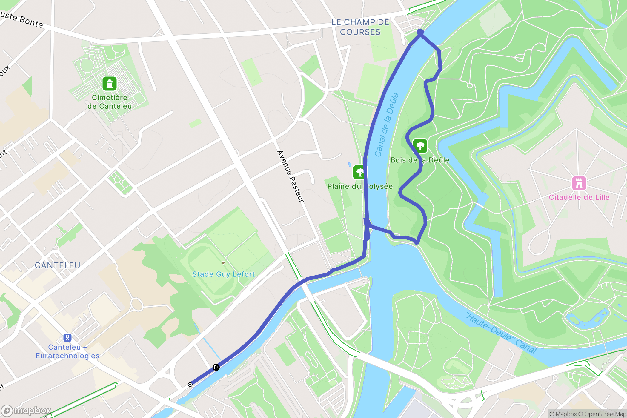 Lambersart : carte du parcours de randonnée - France