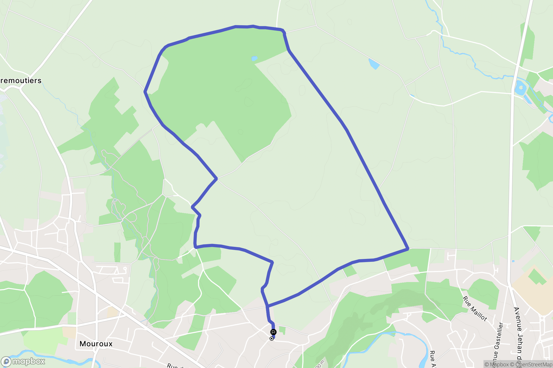 Mouroux : carte du parcours de randonnée - France