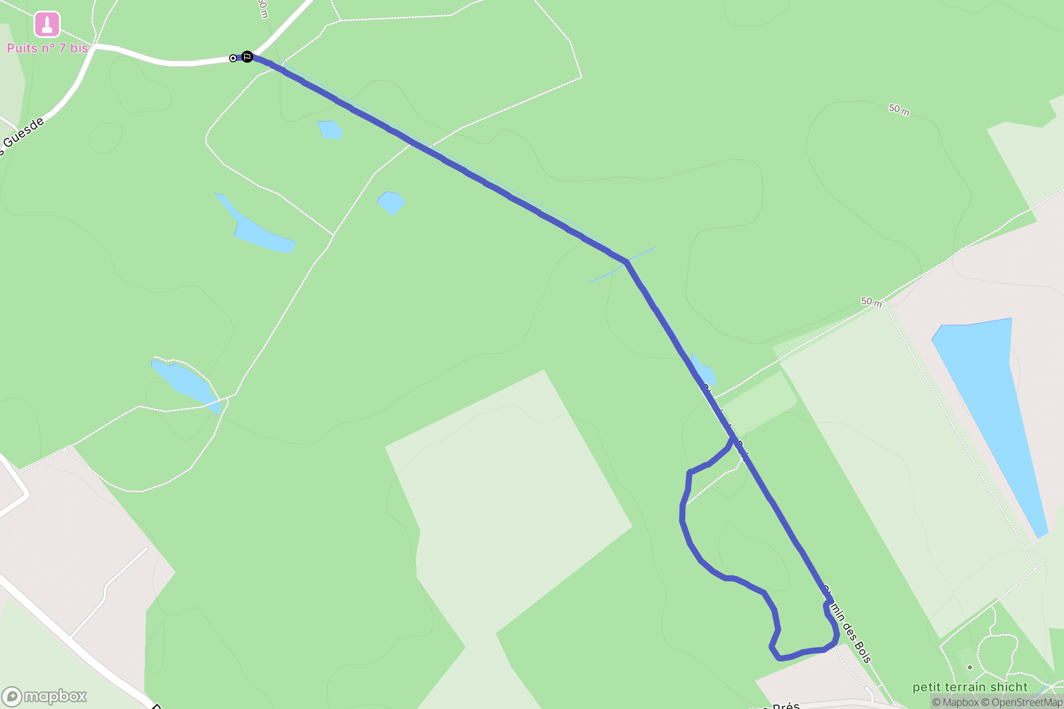 Ostricourt : carte du parcours de randonnée - France