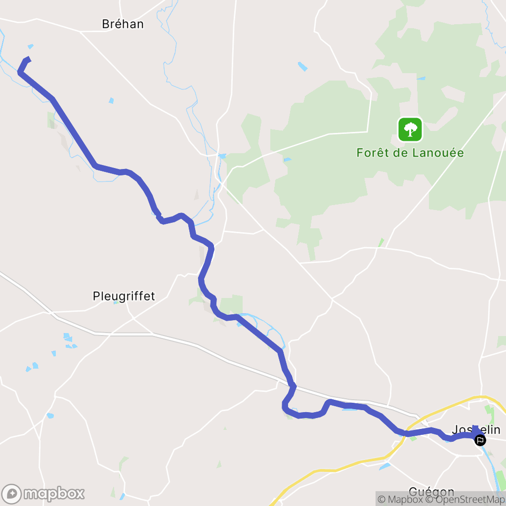 Josselin : carte du parcours de randonnée - France